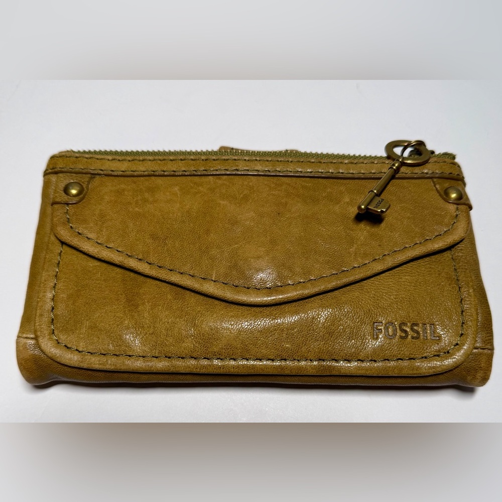 Vintage Fossil Olive Green Soft Leather Wallet - Picture 14 of 15